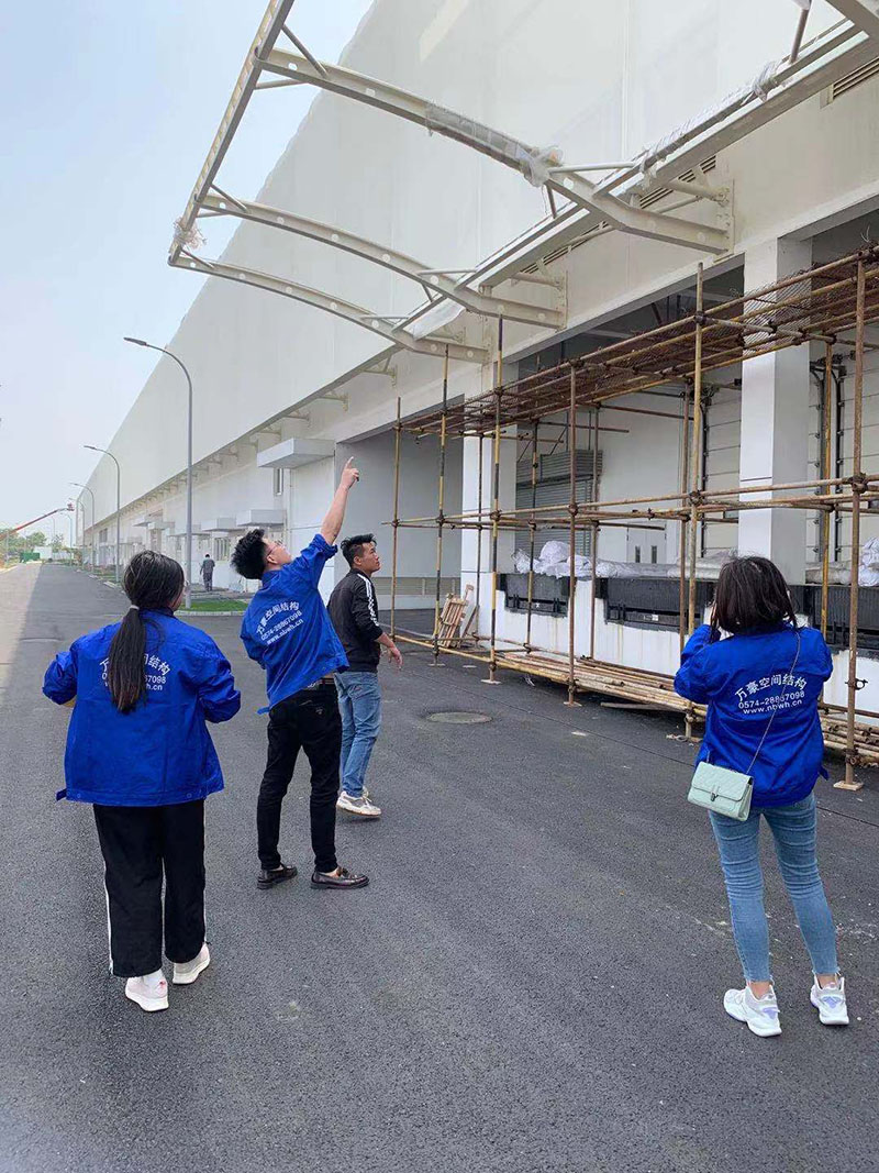 萬豪空間結構員工到益富樂PTFE網格織物膜結構項目學習交流 萬豪空間結構員工到益富樂PTFE網格織物膜結構項目學習交流