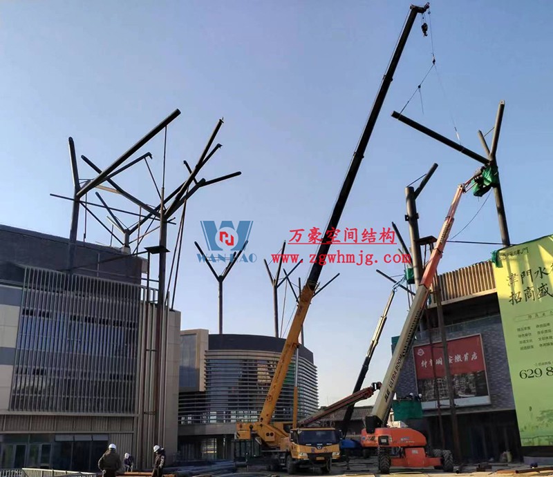 合肥文一塘溪津門天幕鋼結構及ETFE氣枕膜工程施工進度 合肥文一塘溪津門天幕鋼結構及ETFE氣枕膜工程施工進度