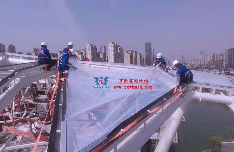 合肥文一塘溪津門天幕鋼結構及ETFE氣枕膜工程完工 合肥文一塘溪津門天幕鋼結構及ETFE氣枕膜工程完工