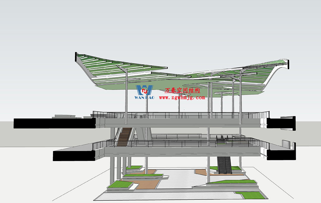 案例欣賞/復雜鋼膜結構建筑/杭州博多森谷ETFE氣枕連廊天幕項目 案例欣賞/復雜鋼膜結構建筑/杭州博多森谷ETFE氣枕連廊天幕項目